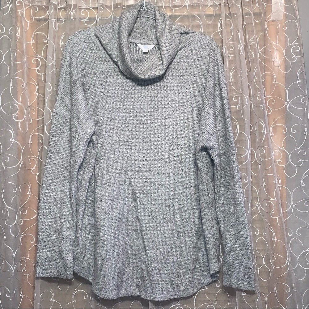 Time and Tru Gray Cowl Neck Sweater XL